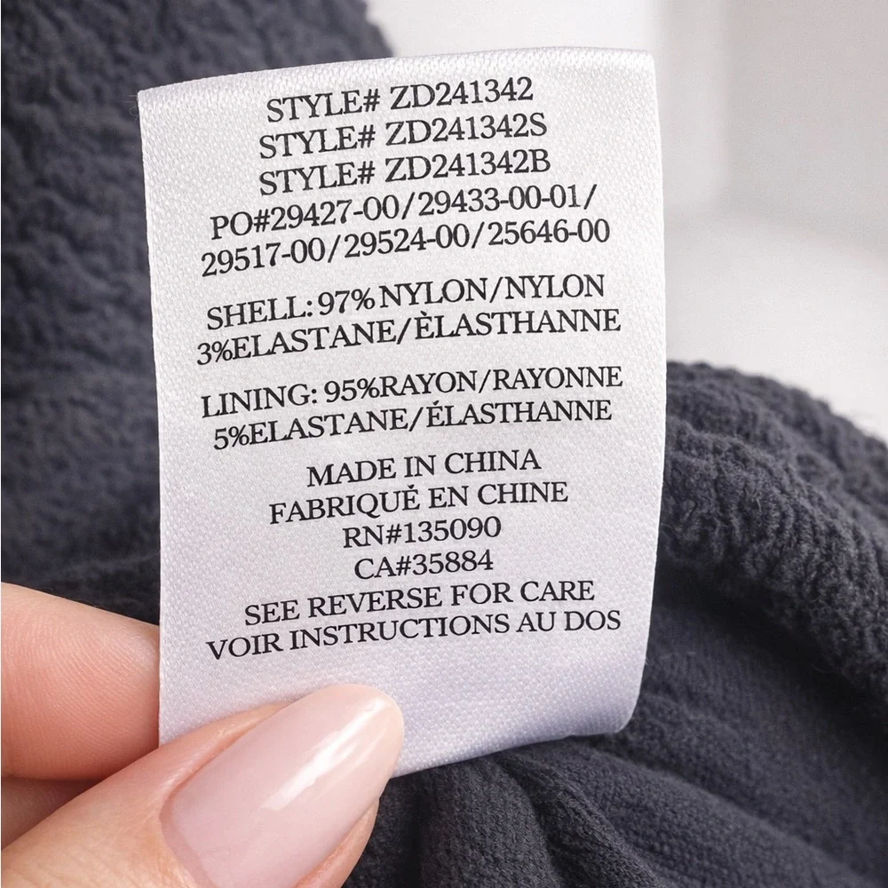 Z Supply Black Textured Stretch Midi Dress Spaghetti Strap Lined - Picture 5 of 6